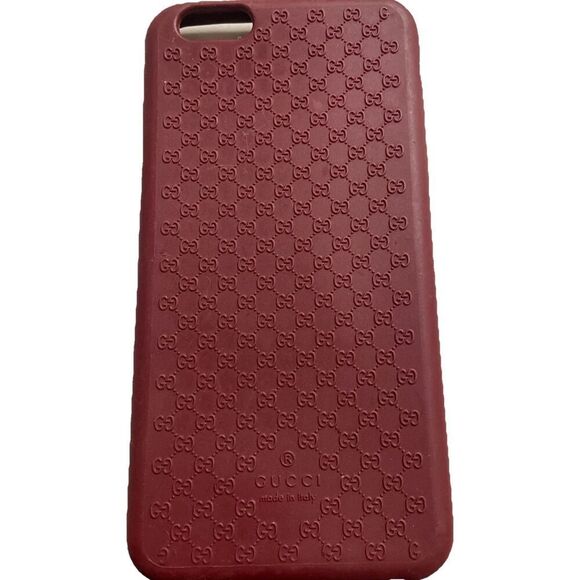 GUCCI iPHONE 6 PLUS CASE COVER RED BIO-PLASTIC GG GUCCISSIMA LOGO - Picture 2 of 3
